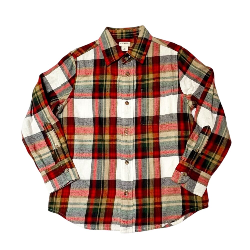 Crewcuts Flannel Plaid Button Up Shirt Size 6/7